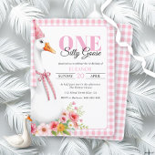 Schattige Een gekke gans, gingham meisje's 1e verj Kaart