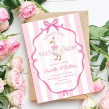 Schattige Een Gekke Gans Roze Boog Eerste Verjaard