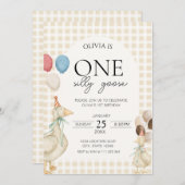 Schattige Een Gekke Gans Verjaardag Kaart (Voorkant / Achterkant)