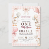 Schattige Een Gekke Gans waterverf boerderij 1e Ve Kaart (Voorkant)