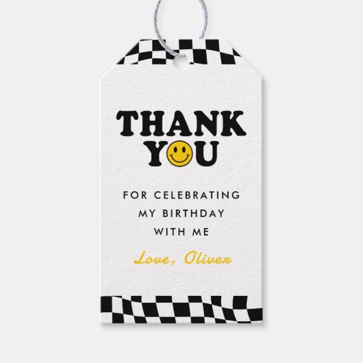 Schattige Een Gelukkig Dude Jongen 1e Verjaardag D Cadeaulabel (Voorkant)