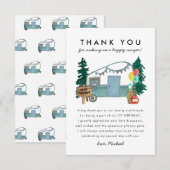 Schattige Eén Gelukkige Kampeerder Bomen Kamperen Bedankkaart (Voorkant / Achterkant)