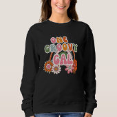 Schattige Een Groovy Gal Bloemen Regenboog Retro V Trui (Voorkant)