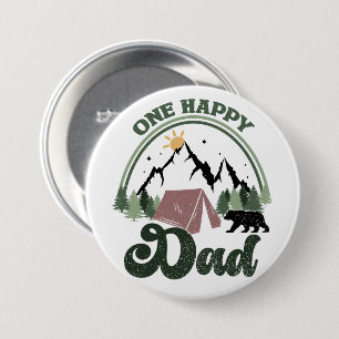 Schattige Een Happy Camper Verjaardag Een Happy Da Ronde Button 7,6 Cm