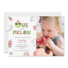 Schattige Eén in een Meloen Baby Meisje Foto Eerst