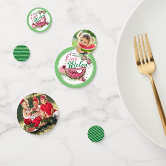 Schattige een in een meloen party foto confetti (Groep)