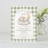 Schattige Een klein lamsvlees baby shower Boho gro Kaart (Staand voorkant)