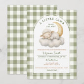 Schattige Een klein lamsvlees baby shower Boho gro Kaart (Voorkant / Achterkant)
