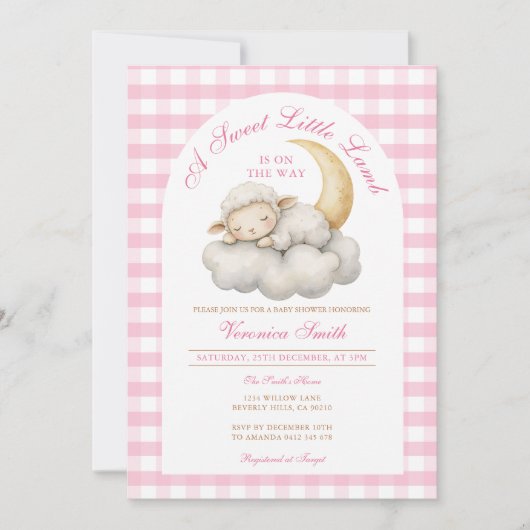 Schattige Een klein lamsvlees baby shower Boho Pin Kaart (Voorkant)