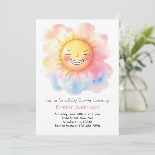 Schattige Een Kleine Ray van Zonneschijn Meisje Ba Kaart (Staand voorkant)