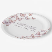 Schattige een kleine vlinder is op weg naar Baby s Papieren Bordje (Gekanteld)