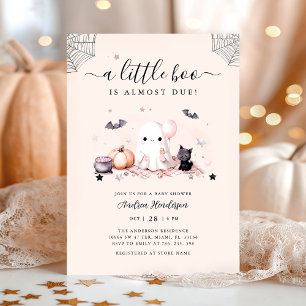 Schattige Een Little Boo Halloween Ghost Baby show Kaart