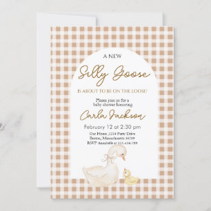 Schattige een nieuwe Gekke Goose Baby shower Kaart