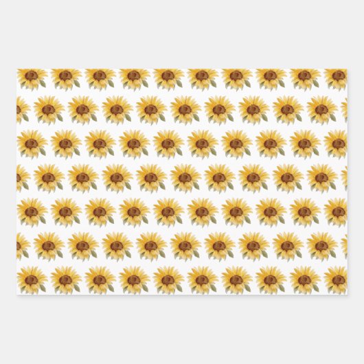 Schattige Een Zonnebloem 1e Verjaardag Inpakpapier Vel (Voorkant 3)