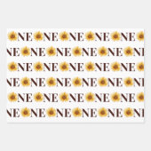 Schattige Een Zonnebloem 1e Verjaardag Inpakpapier Vel (Voorkant)