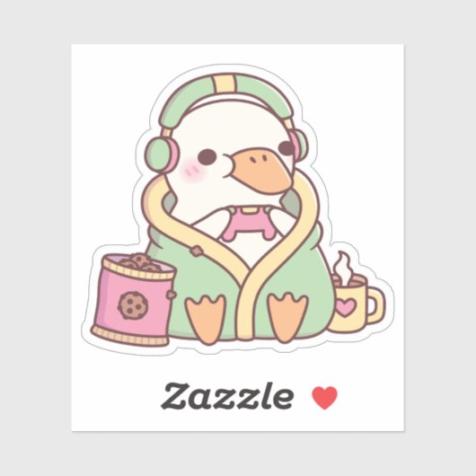 Schattige Eend Cozy Gamer  Sticker (Vel)