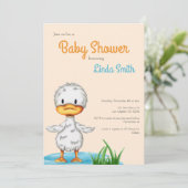Schattige eend genderneutraal Baby shower Kaart (Staand voorkant)