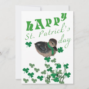 Schattige eend klavertje vier gelukkige St. Patric Feestdagenkaart