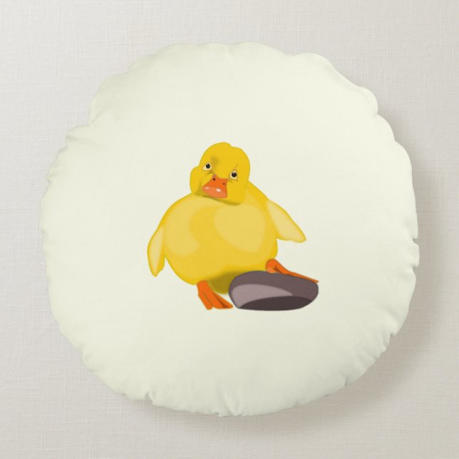 Schattige Eend Ronde Kussen (Voorkant)