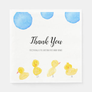 Schattige Eenden Hand Waterverf Baby Shower Bedank Servet