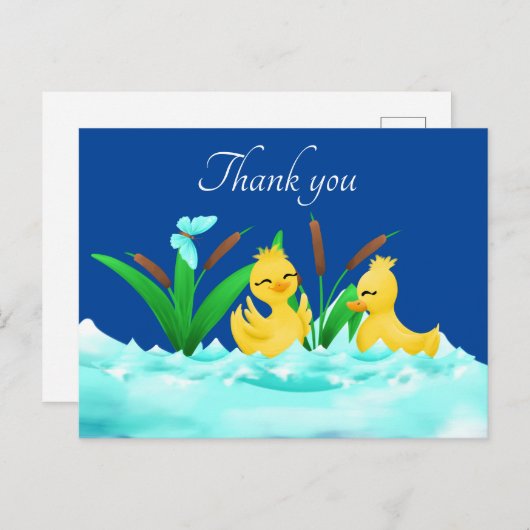 schattige eenden om het even welk doel dank u briefkaart (Voorkant / Achterkant)