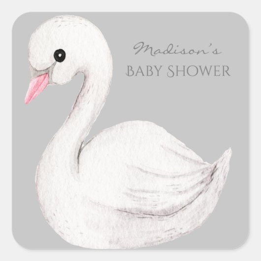 Schattige eendenei Waterverf Baby shower Vierkante Sticker (Voorkant)