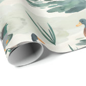 Schattige eendenpatroon cadeaupapier (Rol Hoek)