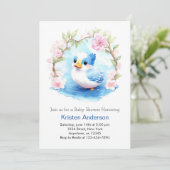 Schattige eendenweide blauw jongetje Baby shower Kaart (Staand voorkant)