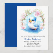 Schattige eendenweide blauw jongetje Baby shower Kaart (Voorkant / Achterkant)