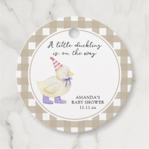 Schattige eendje Baby shower Bedankjes Labels