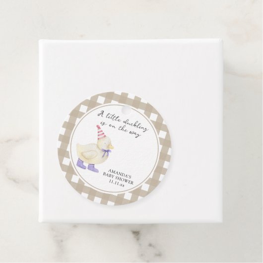 Schattige eendje Baby shower Bedankjes Labels (In situ)