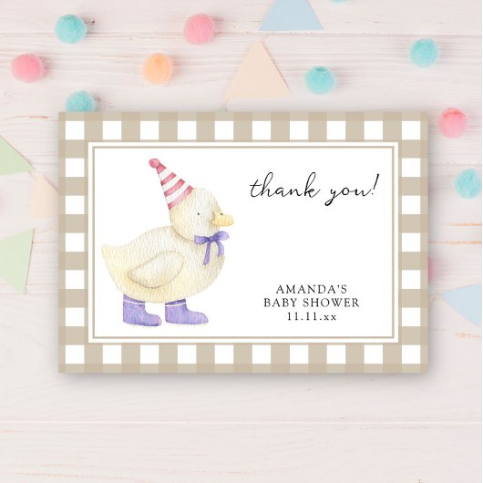 Schattige eendje baby shower dank u bedankkaart