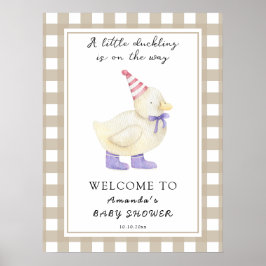 Schattige eendje Baby shower Poster