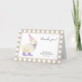 Schattige eendje babyshower bedankt
