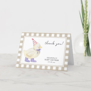 Schattige eendje babyshower bedankt