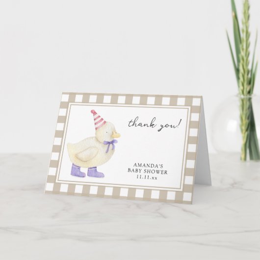 Schattige eendje babyshower bedankt (Voorkant)