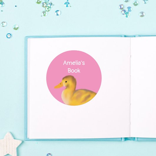 Schattige eendje Dit boek is van Personalized Ronde Sticker