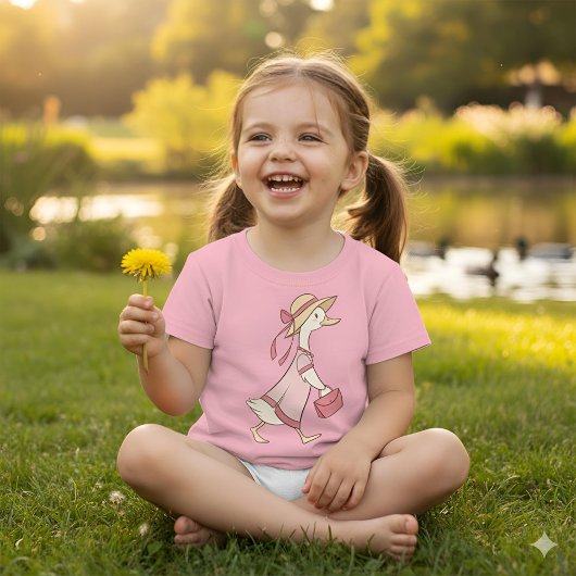 Schattige eendje in roze T-shirt