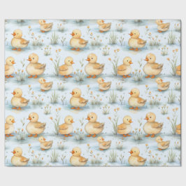 Schattige eendje lente Baby shower Geslacht onthul Cadeaupapier