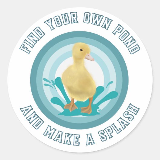 Schattige eendje - Maak een plons Ronde Sticker (Voorkant)