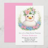 Schattige eendje viering meisje Baby shower Kaart (Voorkant / Achterkant)