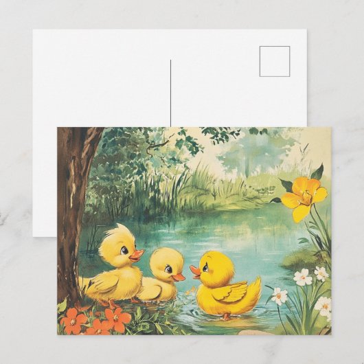 Schattige  eendjes briefkaart (Voorkant / Achterkant)