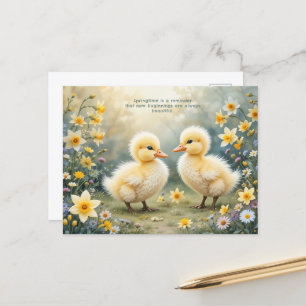 Schattige eendjes in de lente narcissen briefkaart