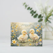 Schattige eendjes in de lente narcissen briefkaart (Staand voorkant)