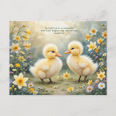 Schattige eendjes in de lente narcissen briefkaart (Voorkant)