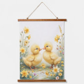Schattige eendjes Spring Wall Decor Hangend Wandkleed (Voorkant)
