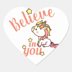 Schattige Eenhoorn Aanmoediging Hart Sticker