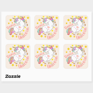 Schattige Eenhoorn Aanmoediging Vierkante Sticker