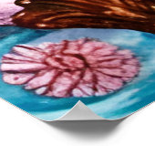 Schattige Eenhoorn Blauw en Paarse Manen in het Ba Poster (Hoek)