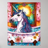 Schattige Eenhoorn Blauw en Paarse Manen in het Ba